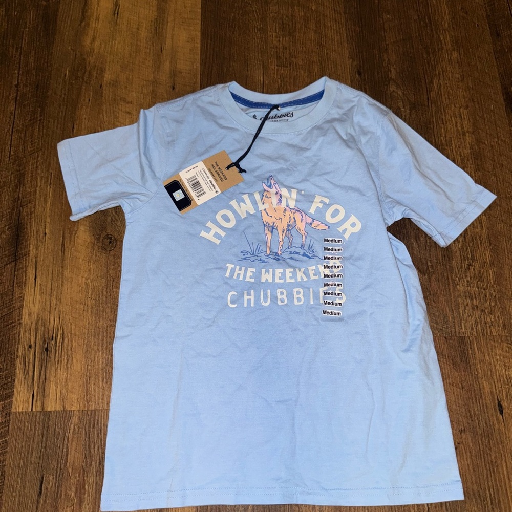 Chubbies Howlin for the Weekend Kids Blue Graphic T-Shirt Medium